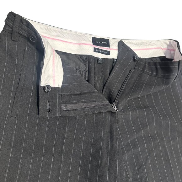 The Limited Womens 12 Cassidy Fit Pinstripe Charcoal Gray Dress Pants - Picture 6 of 15